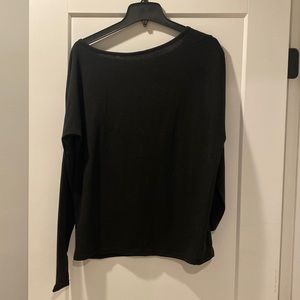 Black long sleeve one shoulder top. Size small